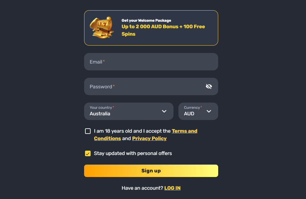 Rocket Play Account Registration