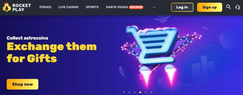 Rocket Play Casino Main Page